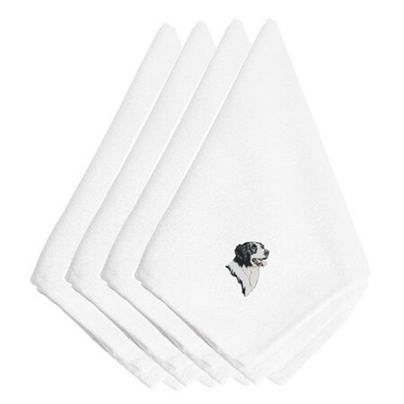 Carolines Treasures Border Collie Embroidered Napkins, Set of 4 EMBT2497NPKE